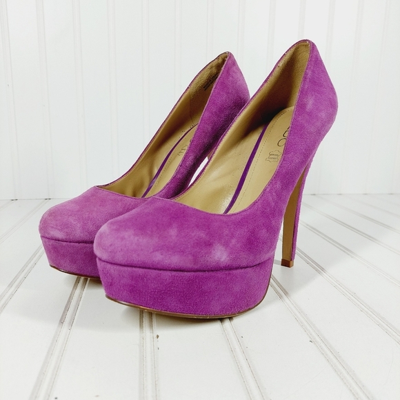 ALDO  Suede Leather Pink Platform Heel Pumps H110 - Picture 2 of 13